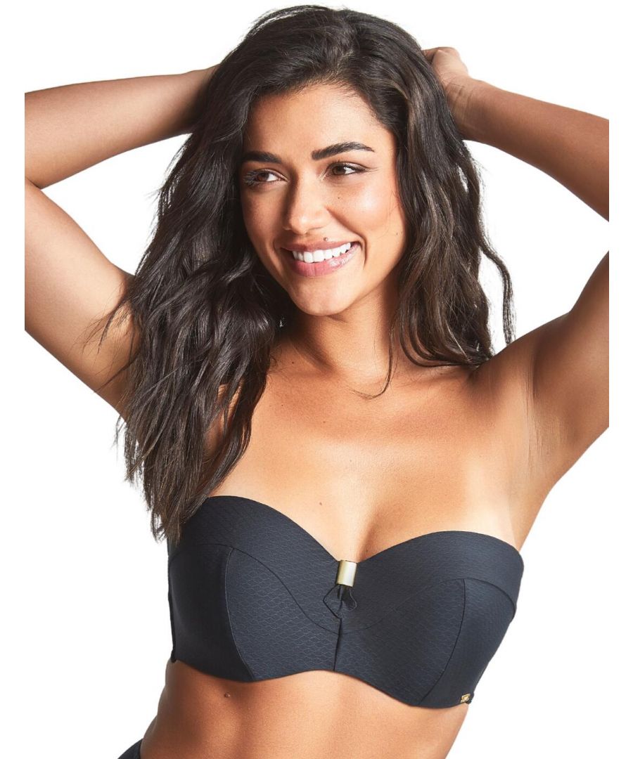 Panache Lingerie Womens SW1593 Marianna Bandeau Bikini Top - Black Elastane - Size 38D