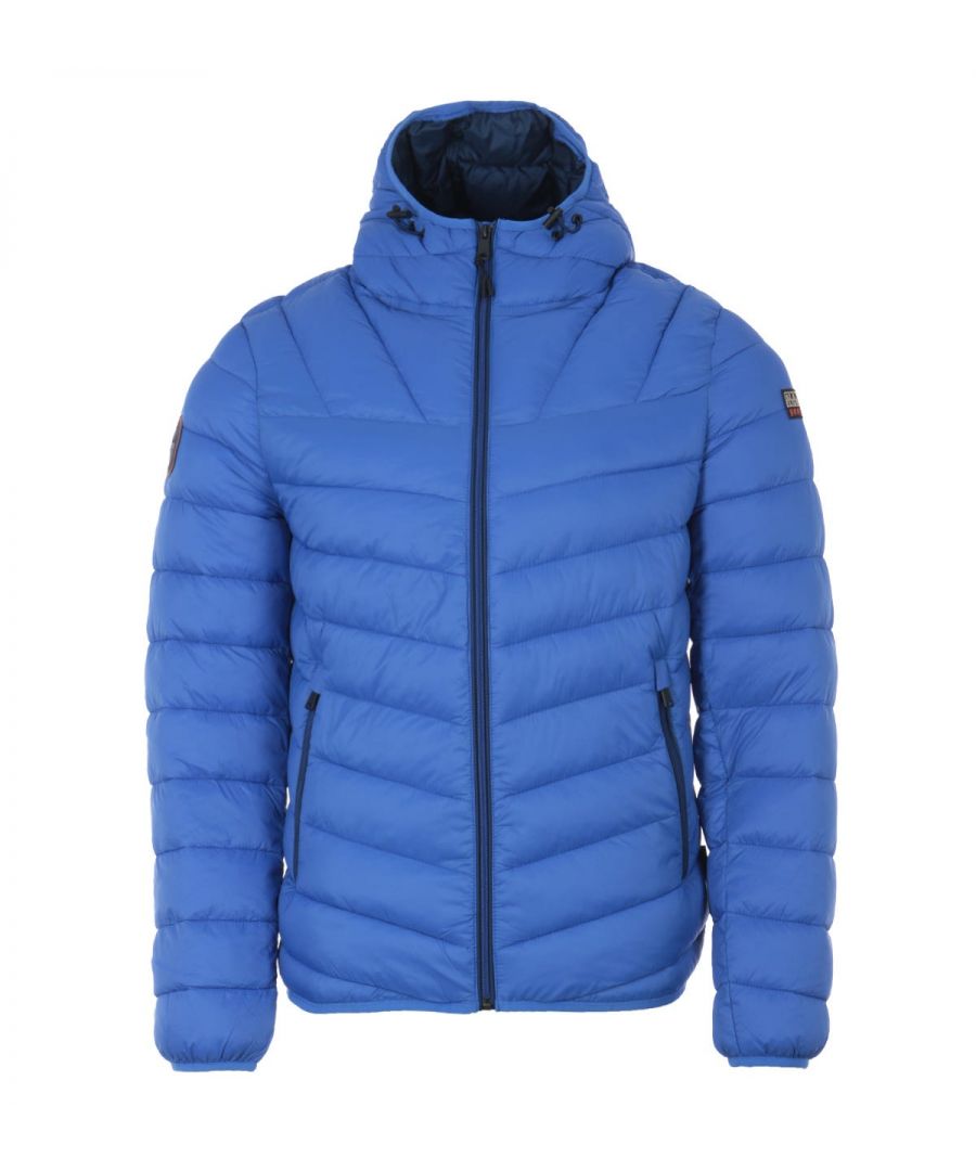 Image for Napapijri Aerons Recycled Nylon Hooded Jacket - Blue Dazzling