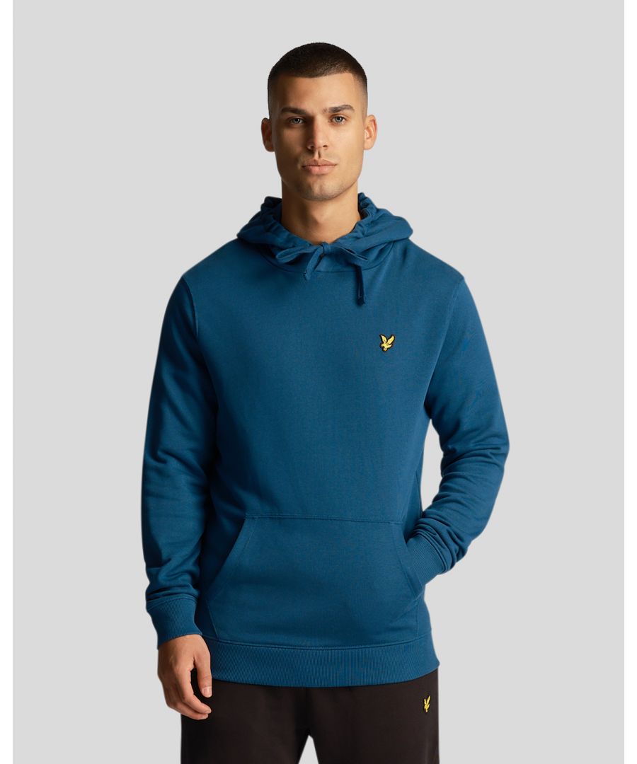 Lyle & Scott Mens Pullover Hoodie in Navy Cotton - Size Large