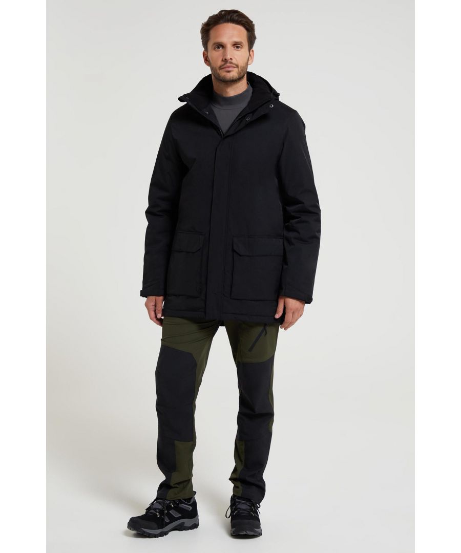 Mountain Warehouse Mens Ranger Padded Parka (Black) - Size 2XS