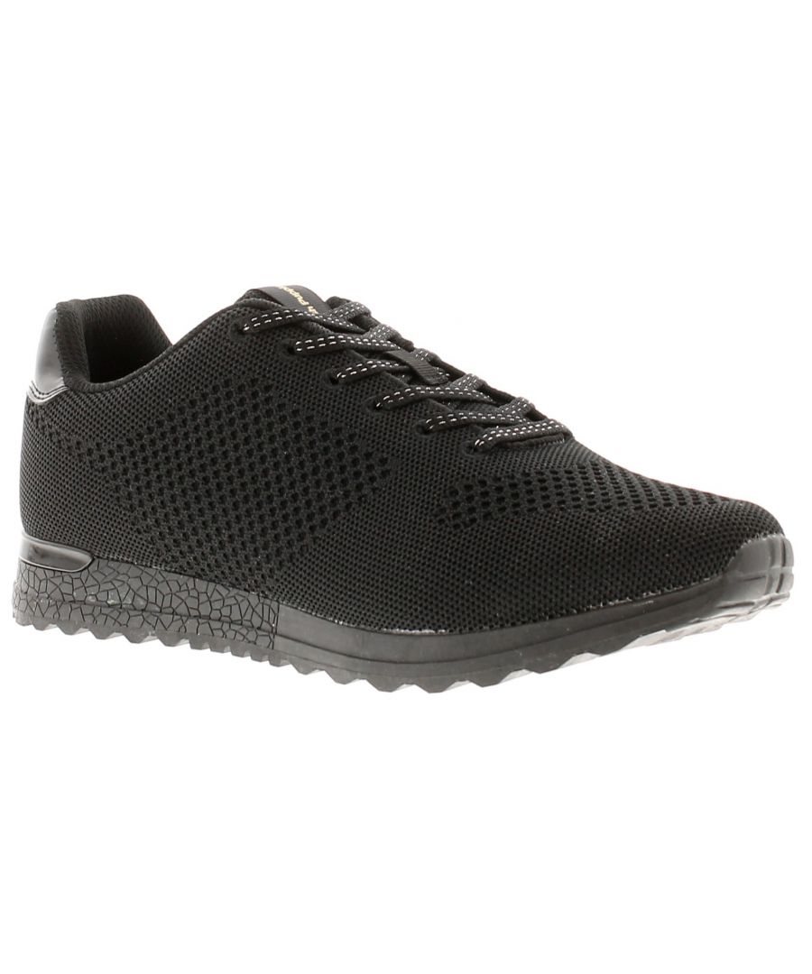 Hush Puppies Katrina Memory Foam Trainer Womens - Black Textile - Size UK 5 | Hush Puppies Sale | Discount Designer Brands