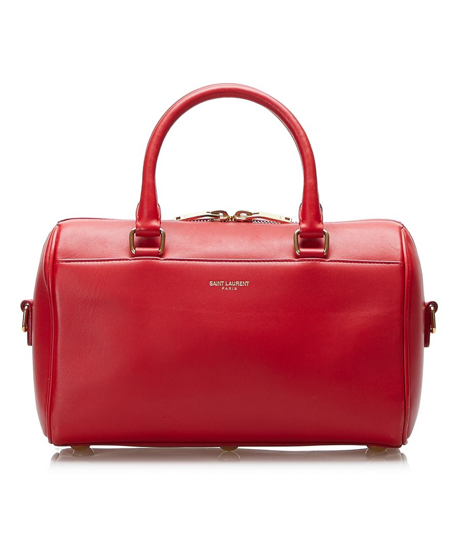 saint laurent pre-owned womens vintage classic baby duffle leather satchel red calf leather - one size