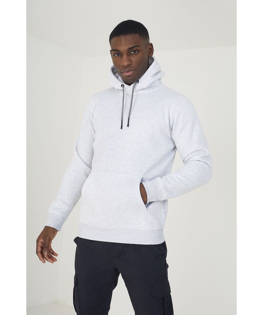 Brave Soul Mens Ecru 'Schizoid' Hoodie With Kangaroo Pocket - Size X-Large