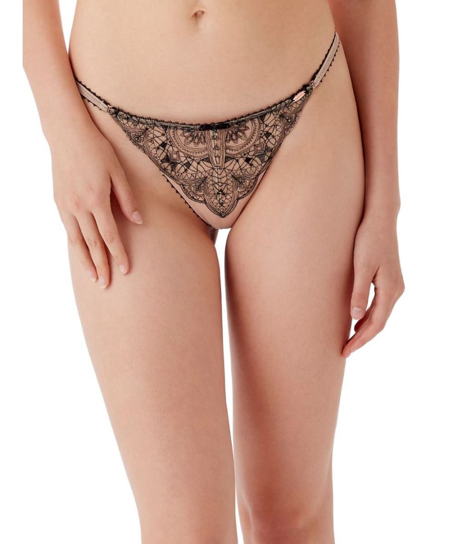 Gossard VIP Henna Thong. With henna embroidery detailing and a cotton-lined gusset. The product is recommended as hand-wash only.