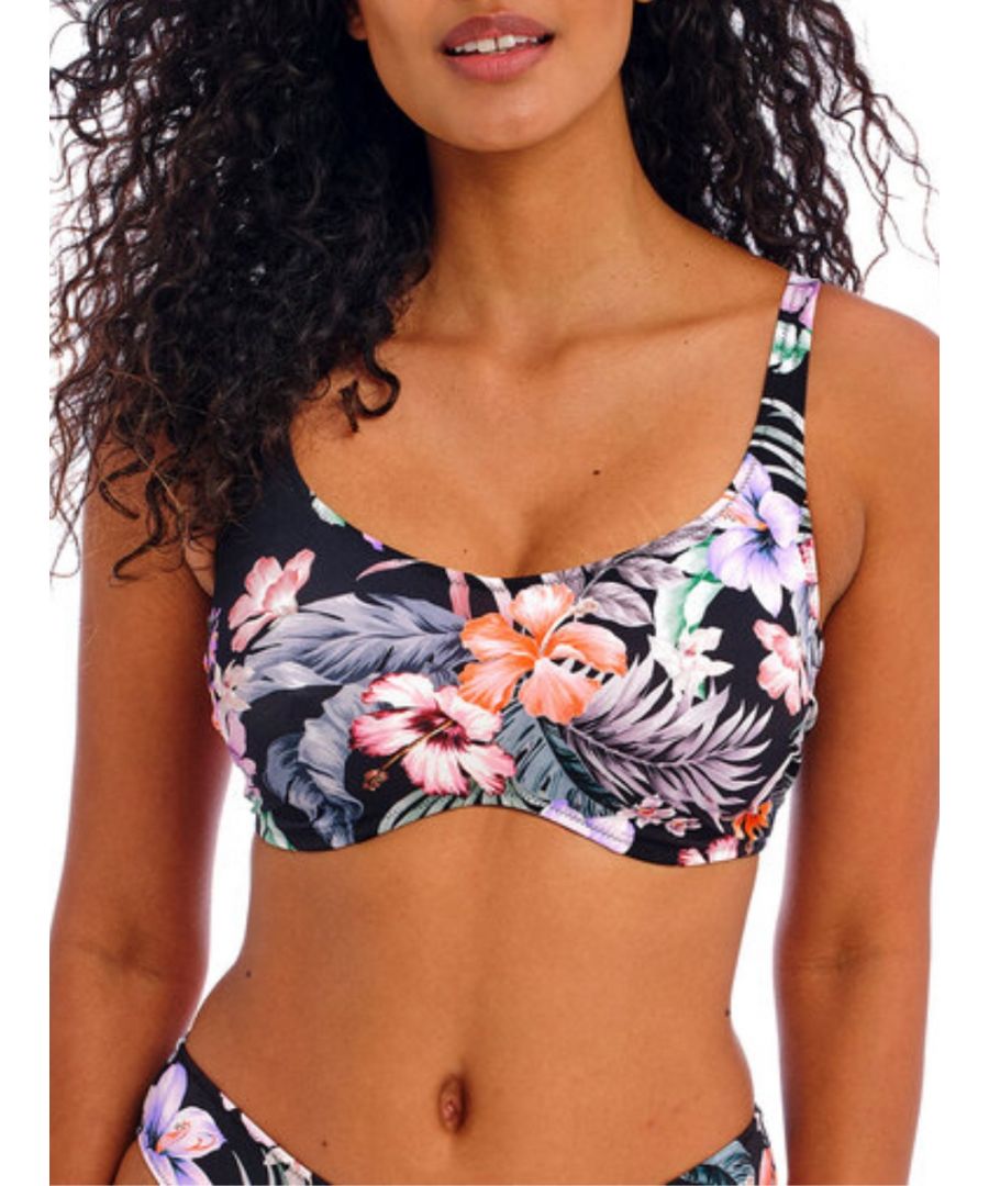 Freya Womens Kamala Bay Bralette Bikini Top - Black Polyamide - Size 38D