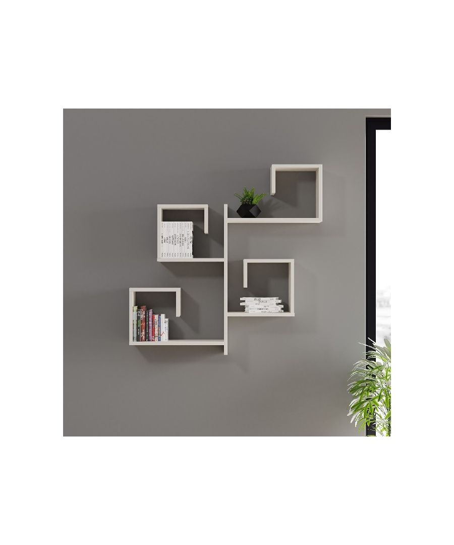 This modern and functional shelf is the perfect solution to keep your books and objects in order, furnishing your home in an original way. Thanks to its design it is ideal for the living area, the sleeping area of the house and the office. Easy-to-clean and easy-to-assemble kit included. Color: White | Product Dimensions: W106xD22xH115,5 cm | Material: Melamine Chipboard | Product Weight: 14,4 Kg | Supported Weight: Each shelf 7 Kg | Packaging Weight: 16,5 Kg | Number of Boxes: 1 | Packaging Dimensions: W110,5xD36xH14,5 cm.