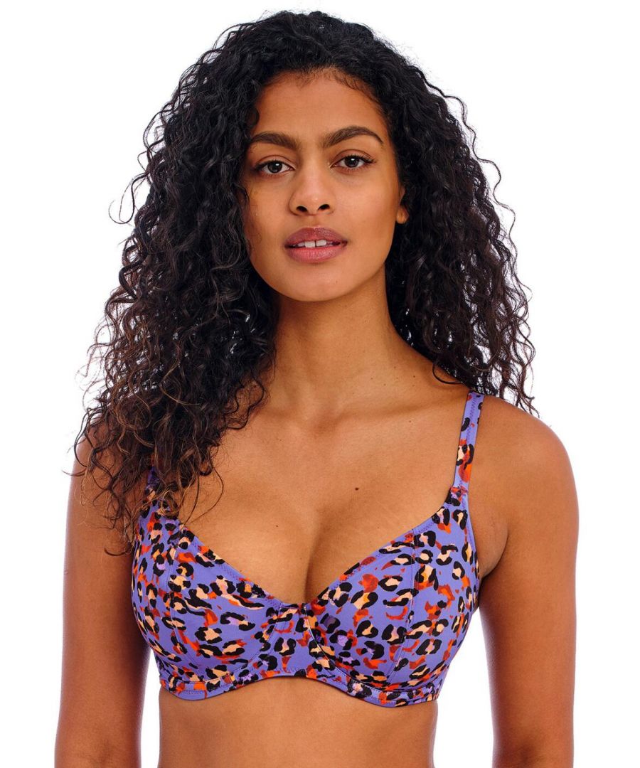 Freya Womens Santiago Nights Plunge Bikini Top - Animal Polyamide - Size 36DD