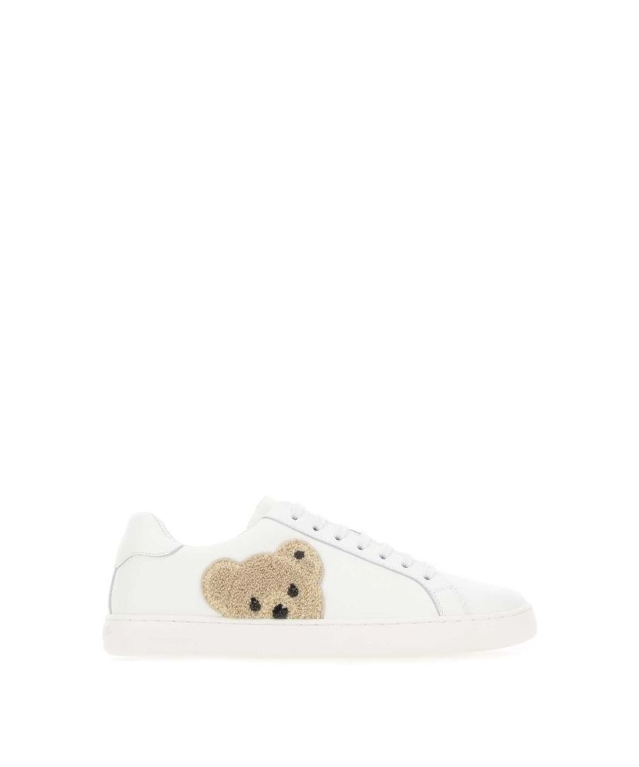 White leather Teddy Bear sneakers