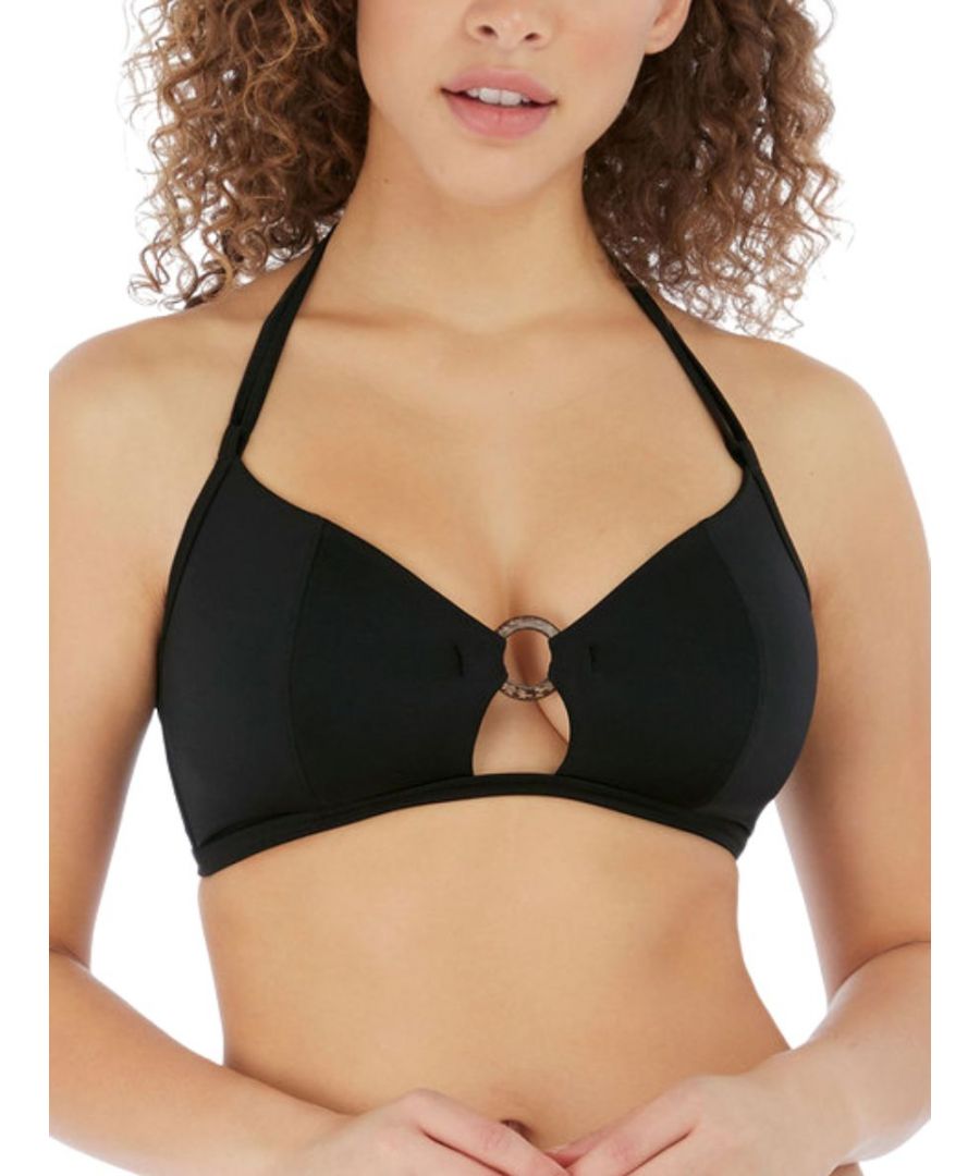 Freya Womens Coco Wave Triangle Bikini Top - Black Polyamide - Size 36DD