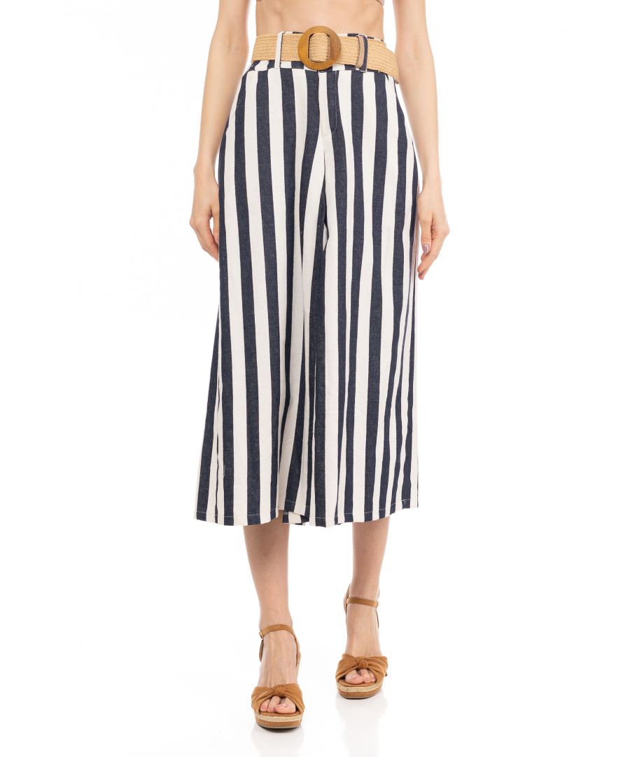 Image for Wide leg striped pants