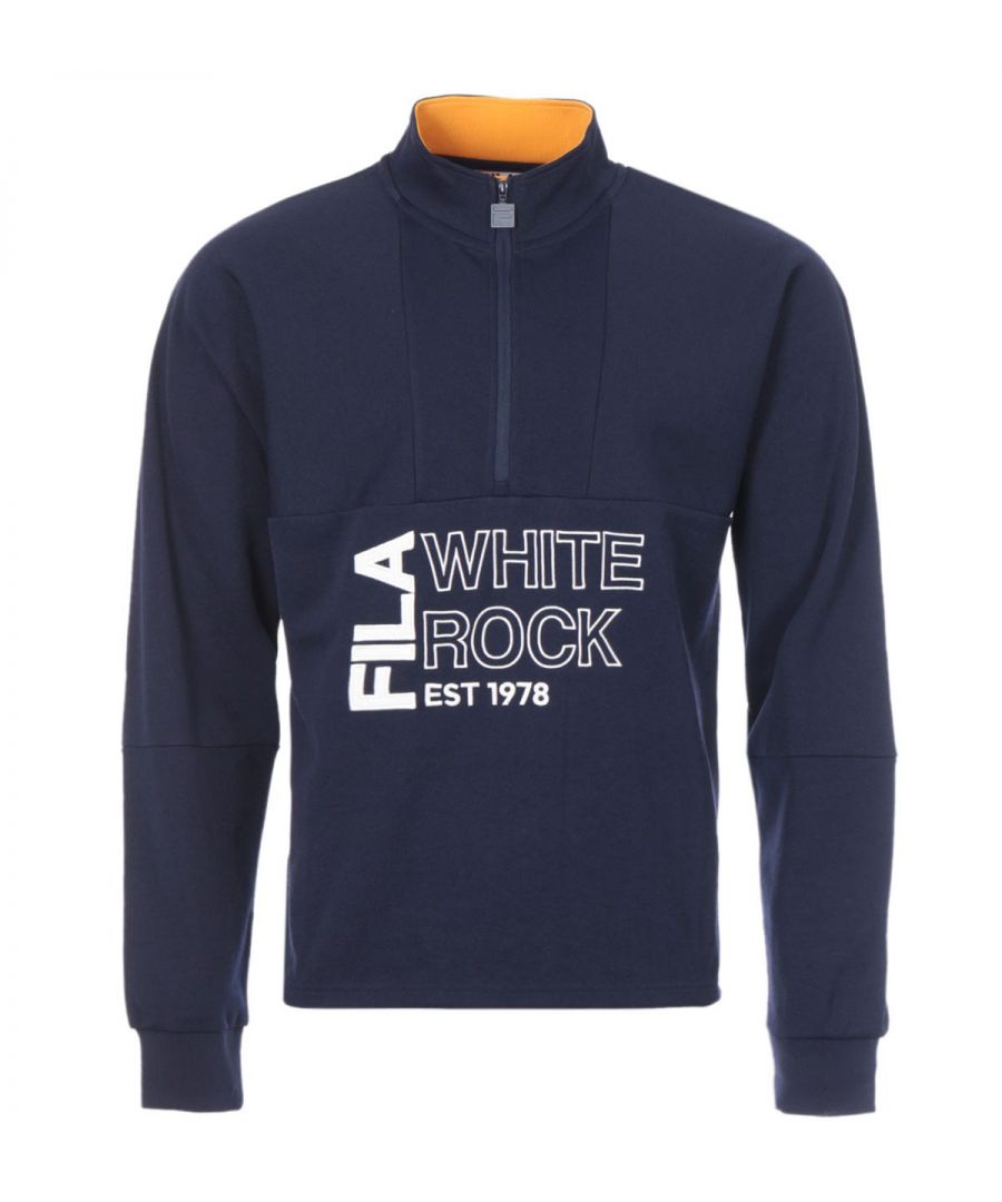 Image for Fila Piton Embroidered Half Zip Sweatshirt - Navy