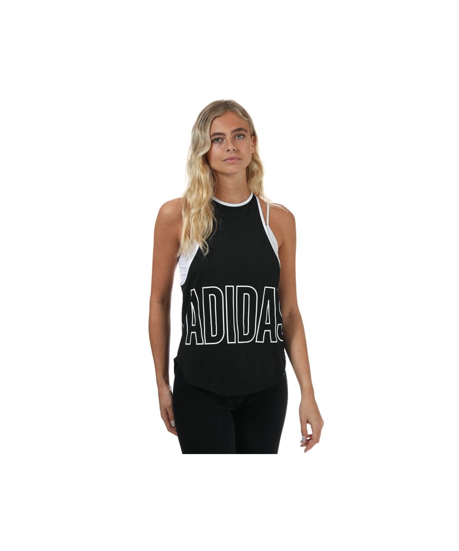 Image for Women's adidas Alphaskin Graphic Tank Top in Black