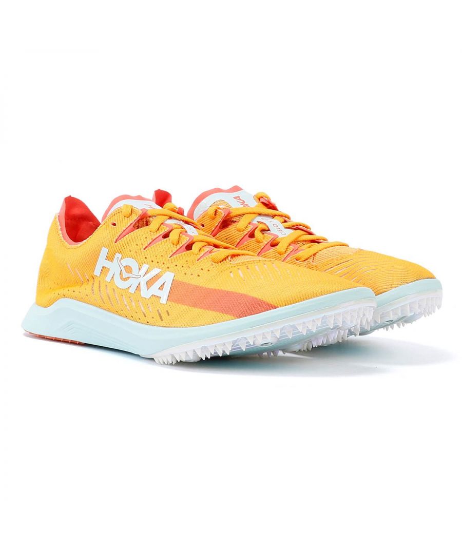 Hoka One One Unisex Cielo X LD Radiant Yellow / Camellia Trainers - Orange - Size UK 5