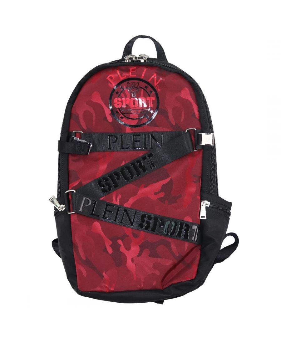 Philipp Plein Sport Zaino Runner Straps Red Backpack Bag. Philipp Plein Sport Zaino Runner Straps Red Backpack Bag. Style: AIPS833 52. Zip Closure. Plein Sport Branding On Front And Straps Of Bag. Side Pockets