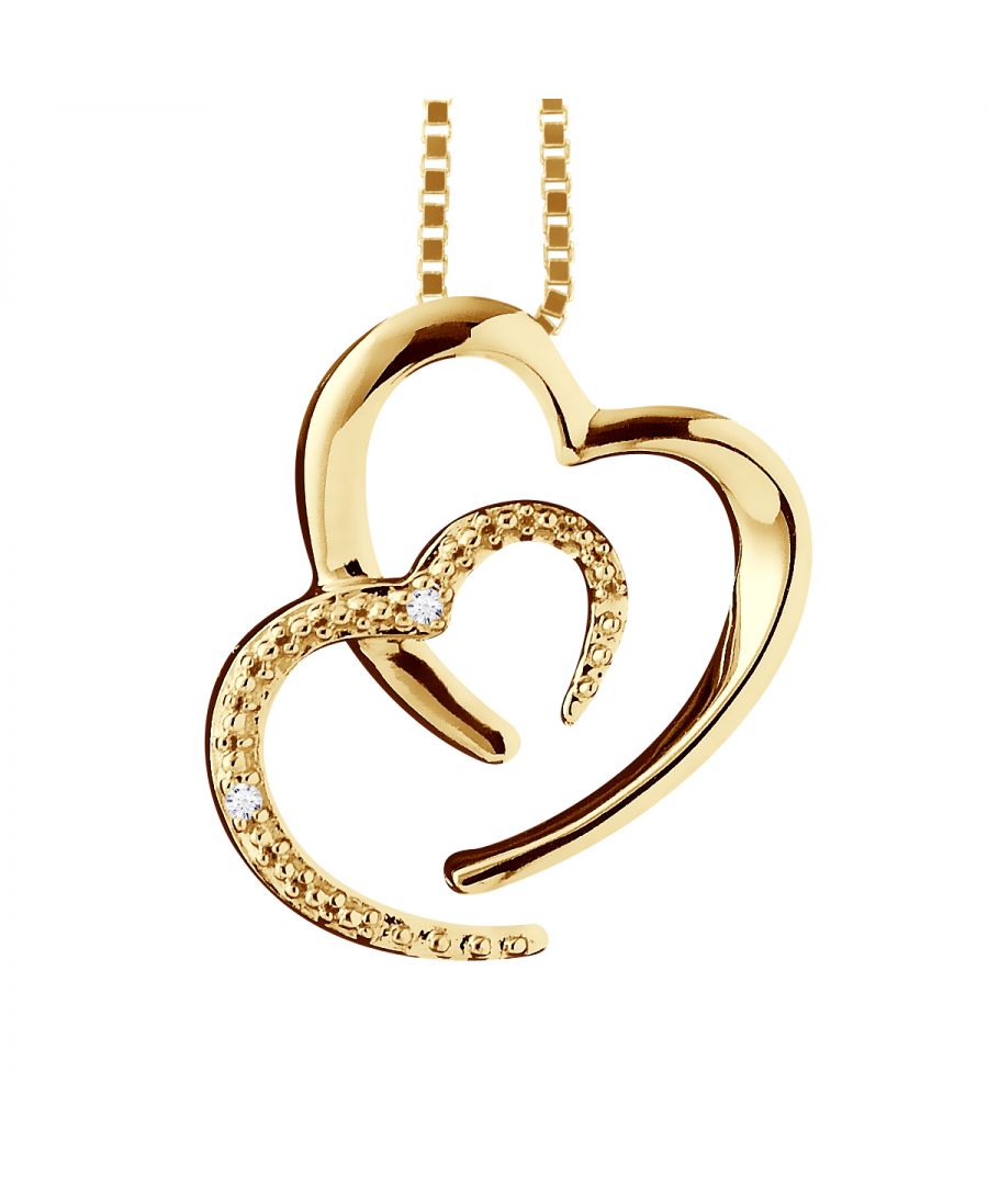Image for DIADEMA - Necklace Two Hearts - Prestige Jewelery - Diamonds - Chain Yellow Gold