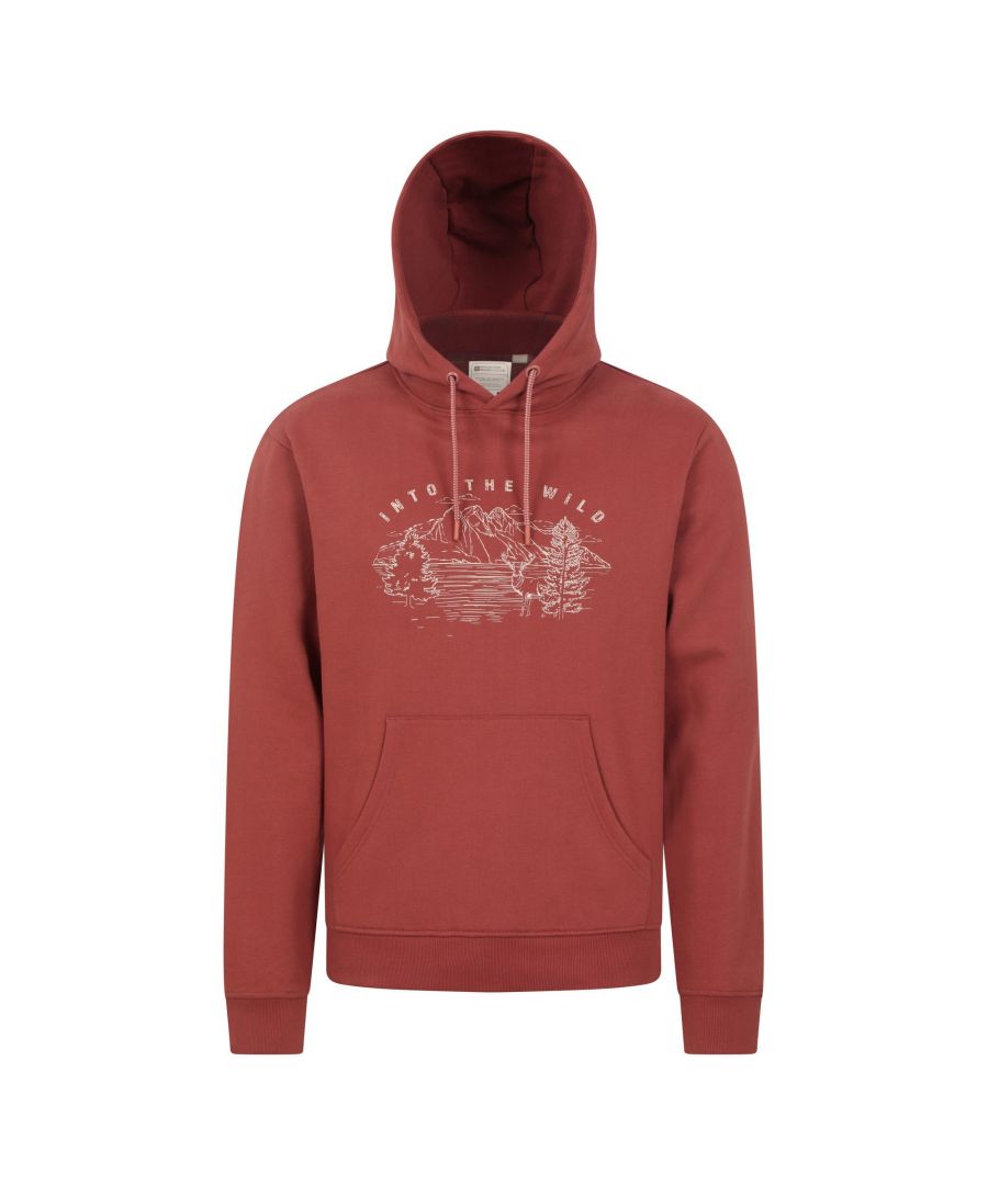 Mountain Warehouse Mens Into The Wild Hoodie (Rust) - Size 2XS - Secret Sales