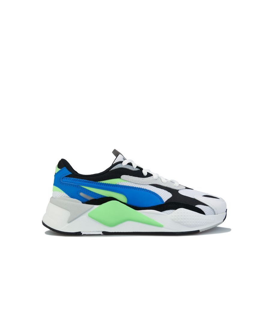 Image for Men's Puma RS-X3 Puzzle Soft Trainers in White blue