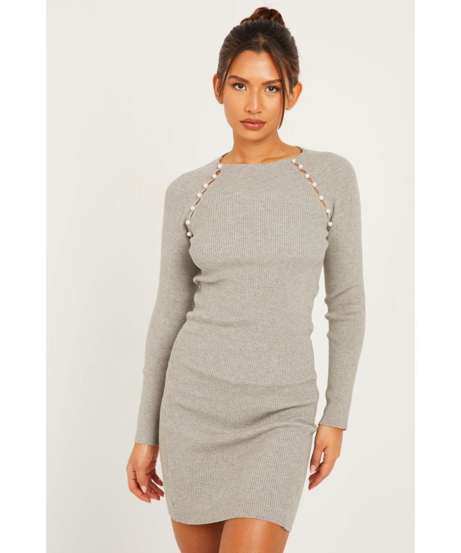 knitted frill jumper dress