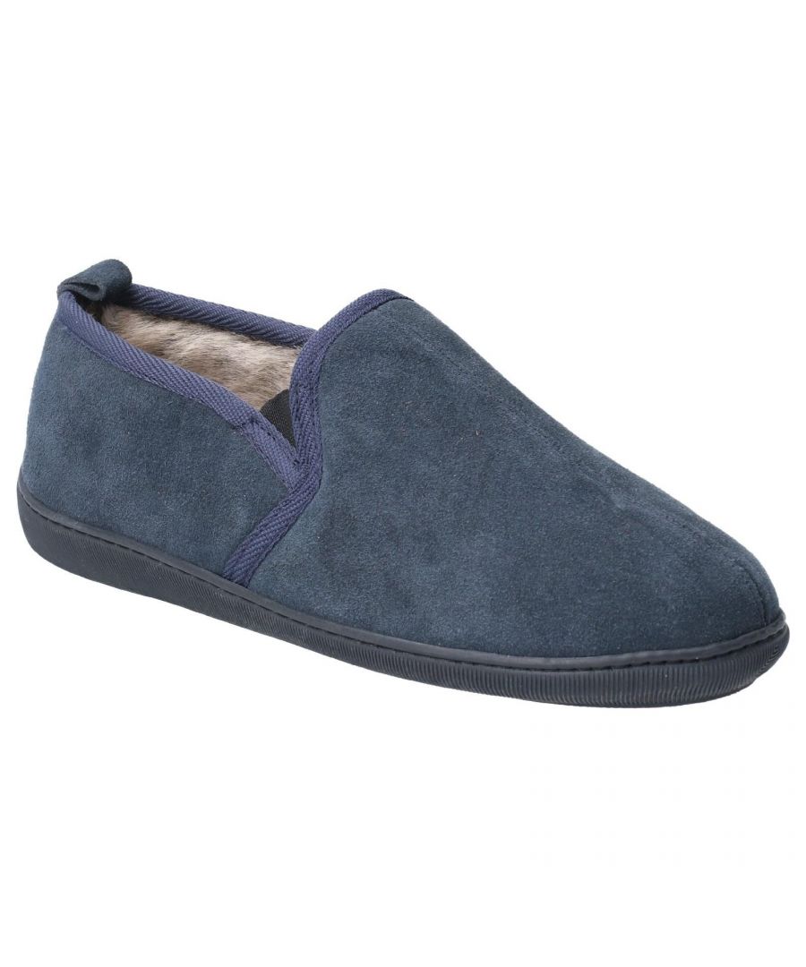 Hush Puppies Heren Arnold Slip On Leather Slipper (Marine)