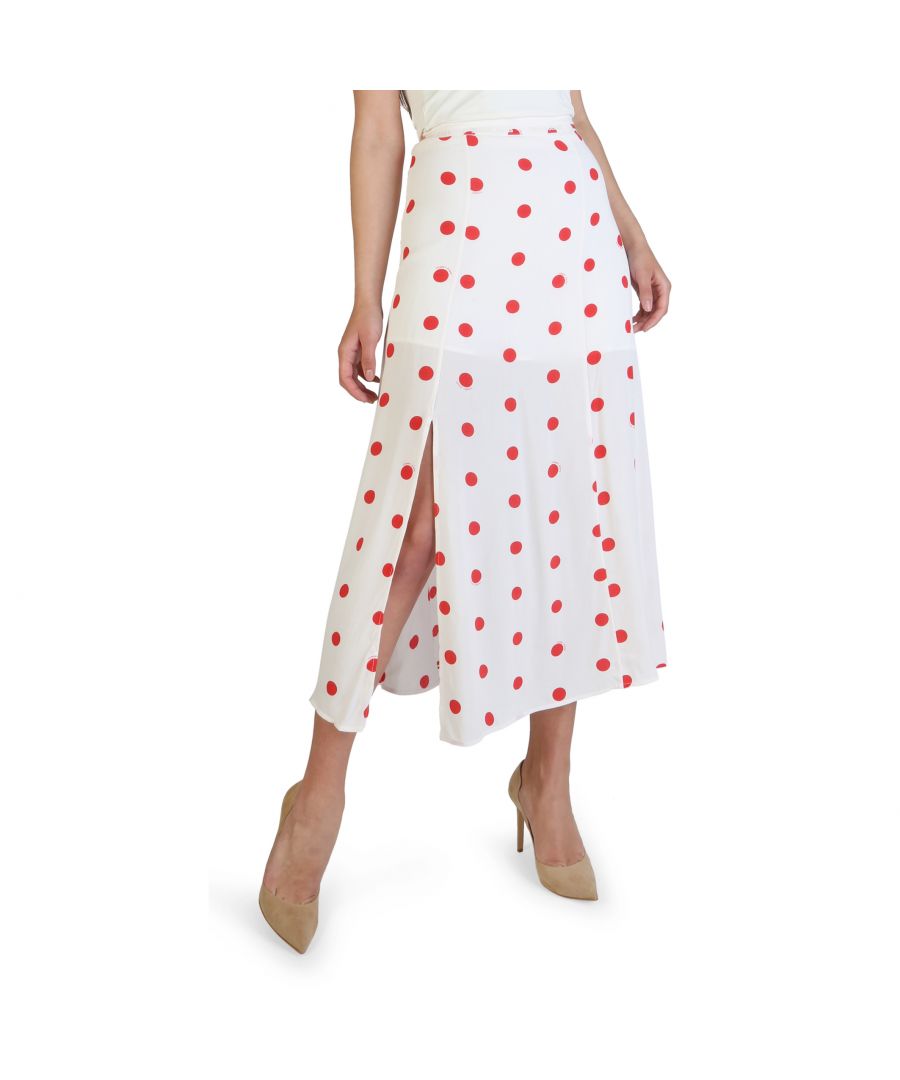 Collection: Spring/Summer   Gender: Woman   Type: Skirt   Fastening: side zip   Material: viscose 100%   Main lining: polyester 100%   Pattern: polkadots   Washing: wash at 30° C   Model height, cm: 176   Model wears a size: S   Details: visible logo. print:polkadot. length:tea. style:aline-skirt. material:cotton. type:pleated. occasion:casual