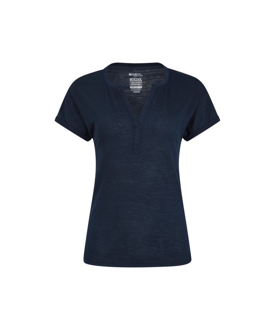 Mountain Warehouse Womens/Ladies Skye Slub Quick Dry T-Shirt (Navy) - Size 20 UK