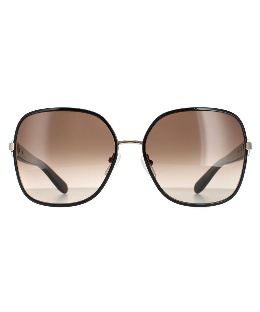 Salvatore Ferragamo Butterfly Womens Light Gold Grey Gradient SF150S  Salvatore Ferragamo are a feminine butterfly style crafted from lightweight metal and acetate. Adjustable silicone nose pads guarantee a comfortable fit while the Ferragamo logo is engraved on the temples for brand authenticity.
