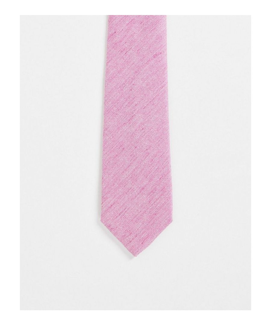 Tie by ASOS DESIGN Effort: made Point-shaped ends Single keeper to reverse  Sold By: Asos