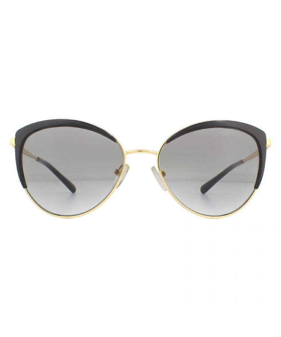 Michael Kors Cat Eye Womens Light Gold Black Dark Grey Gradient Sunglasses Metal - One Size