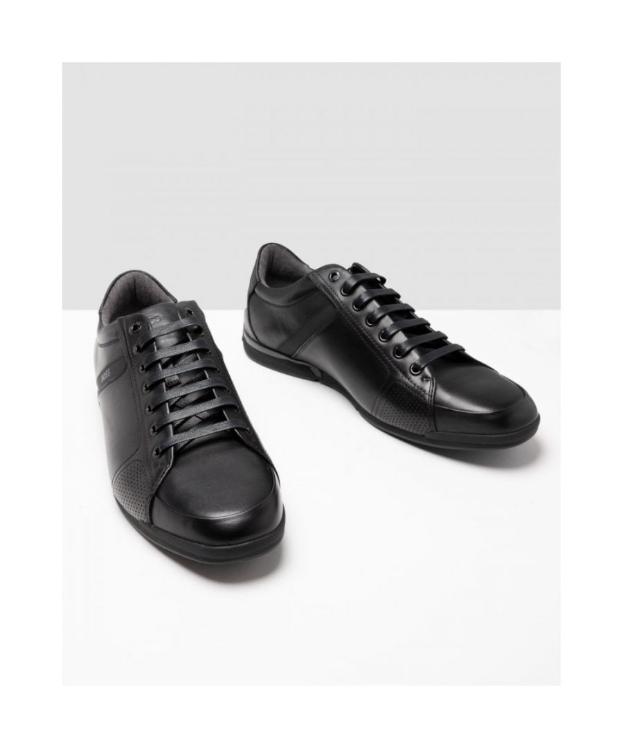 Contemporary trainers with a low profile by BOSS. Featuring moisture-managing lining for freshness and odour control, these trainers are crafted in soft leather with stitch-and-turn seaming for a refined look. Rubberised details, thermo-bonded accents and BOSS logos complete this pair.\nLacesFully linedPackaging: Box           \nUpper material: 100% Cow skin, 50% Viscose, 50% CottonSole: 80% Rubber, 20% Thermoplastic polyurethaneInnersole: 50% Viscose, 50% Cotton           \n50471262