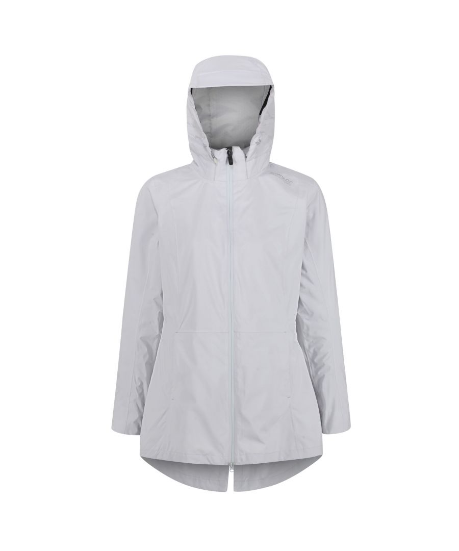 Material: 100% Polyester. Fabric: Recycled, Stretch. Design: Logo, Plain. Back Hem Vent, Taped Seams. Fabric Technology: Breathable, Isotex 5000, Moisture Wicking, Waterproof. Neckline: Hooded. Sleeve-Type: Long-Sleeved. Hood Features: Adjustable, Grown On Hood. Pockets: 2 Side Pockets. Fastening: Full Zip. Waterproof Rating: 5000mm.