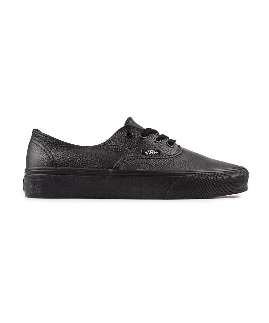 These Black Leather Vans Authentic Trainers Come In The Classic Skate Style And Feature The Original Vans Waffle Sole, Vans Off The Wall Skateboard Logo And A Mono Look. A Timeless Design That Never Goes Out Of Fashion In A Premium Leather Upgrade.