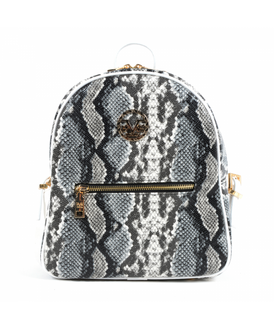 By Versace 19.69 Abbigliamento Sportivo Srl Milano Italia - Details: 5008 PYTHON GREY WHITE - Color: Multicolor - Composition: 100% SYNTHETIC LEATHER - Made: TURKEY - Measures (Width-Height-Depth): 24x27x11 cm - Front Logo - Logo Inside - Two Inside Pocket