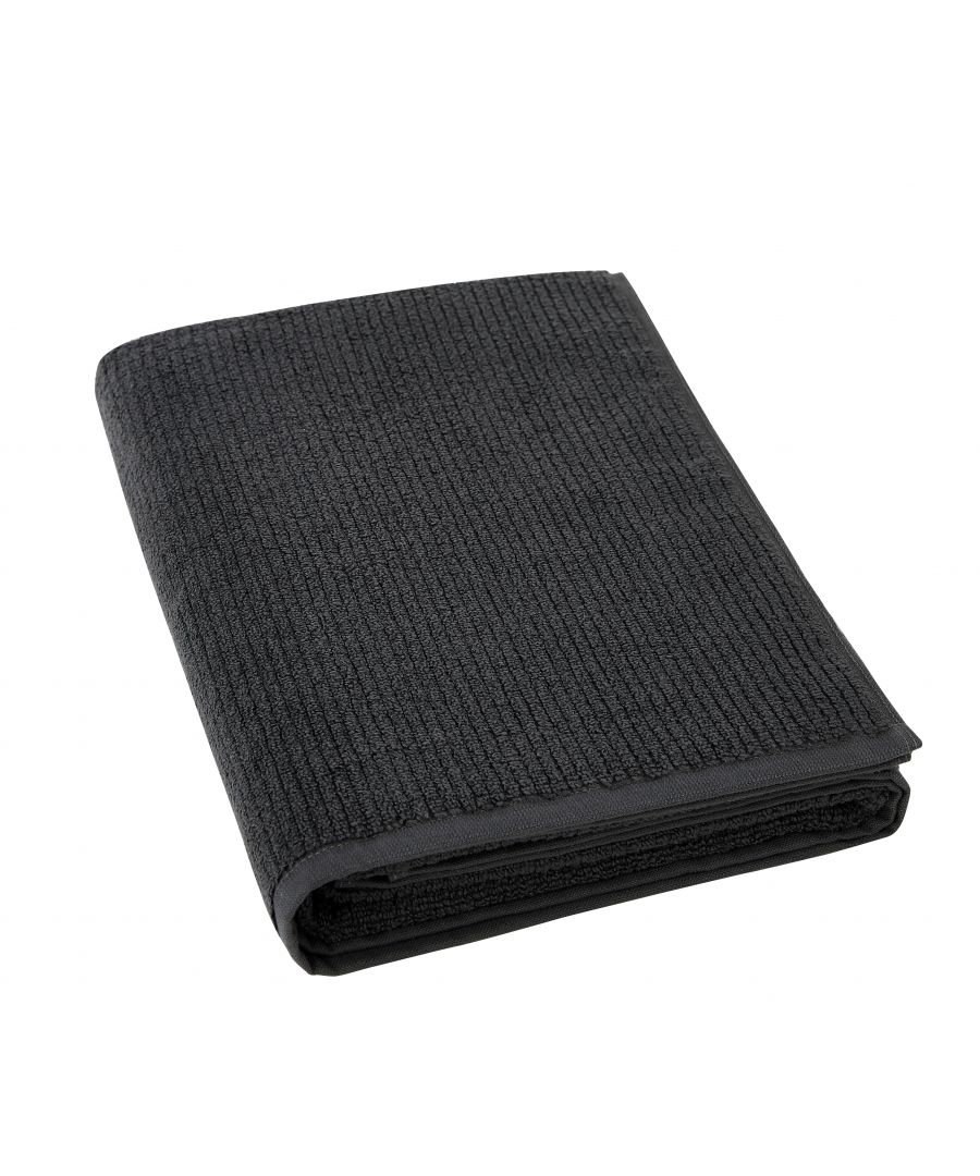 Image for Calvin Klein Performance Ribbed Bath Towel - Charcoal