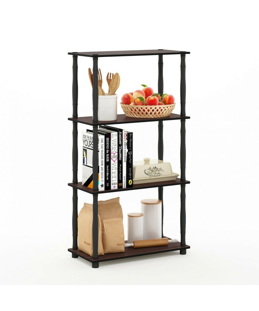 - Furinno Turn-N-Tube Series storage shelves comes in 2-3-4-5-Tiers and variety of width and depth.\n- It is proven to be the most popular RTA furniture due to its functionality, price, and the no hassle assembly. \n- There are no screws involved, thus it is totally safe to be a family project. Just turn the tube to connect the panels to form a storage shelf.\n- Care instructions: Wipe clean with clean damped cloth. Avoid using harsh chemicals.