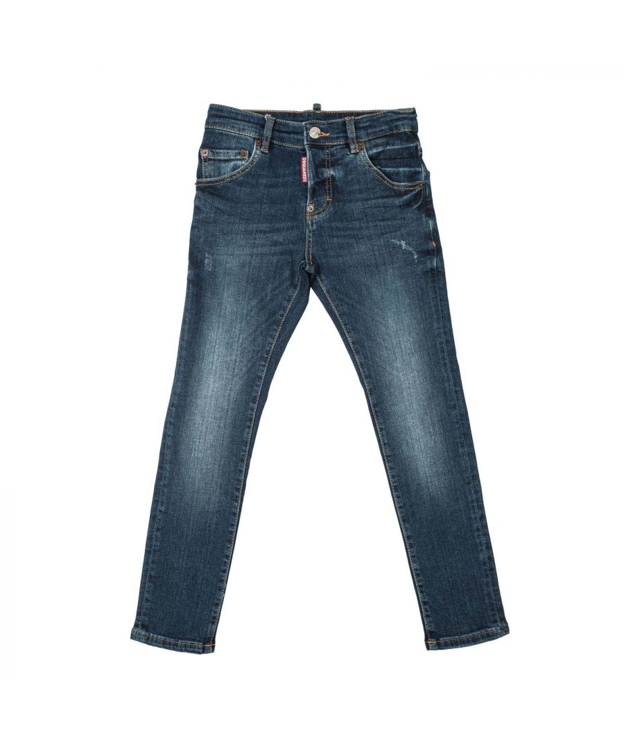 Dsquared2 Boys Boy's Cool Guy Jeans In Denim - Blue Cotton - Size 8Y