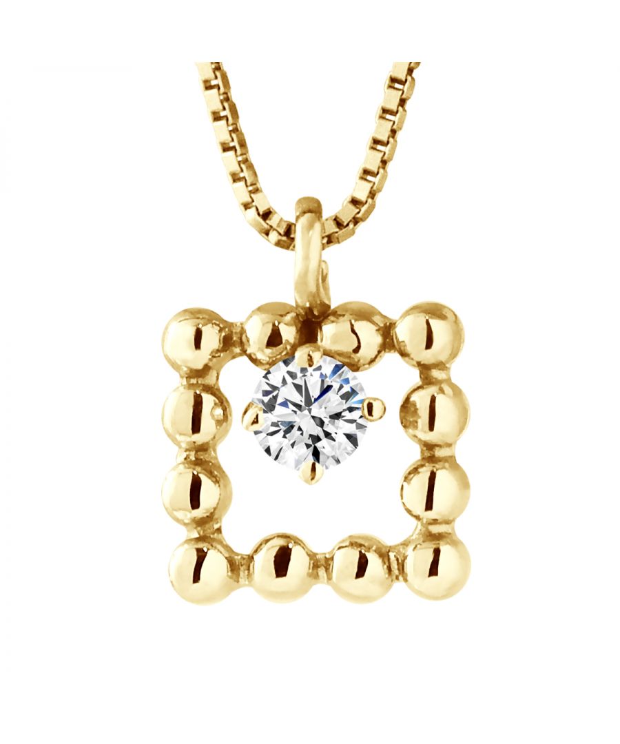 Necklace Square Diamonds 0,05 Cts - Gold - HSI Quality - Length 42 cm, 16,5 in - Our jewellery is made in France and will be delivered in a gift box accompanied by a Certificate of Authenticity and International Warranty