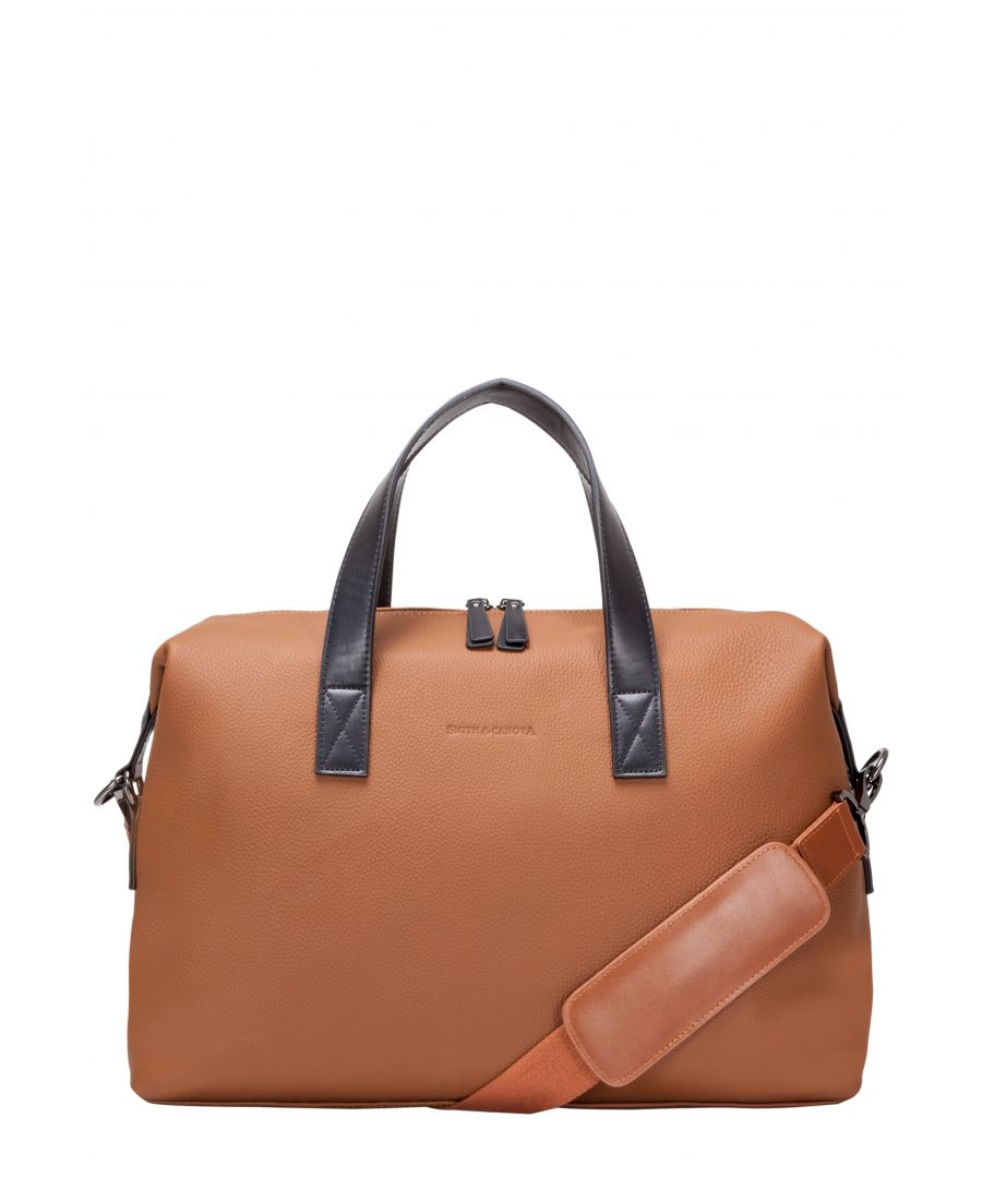 Image for SOFT GRAIN LEATHER TWO-TONE HOLDALL