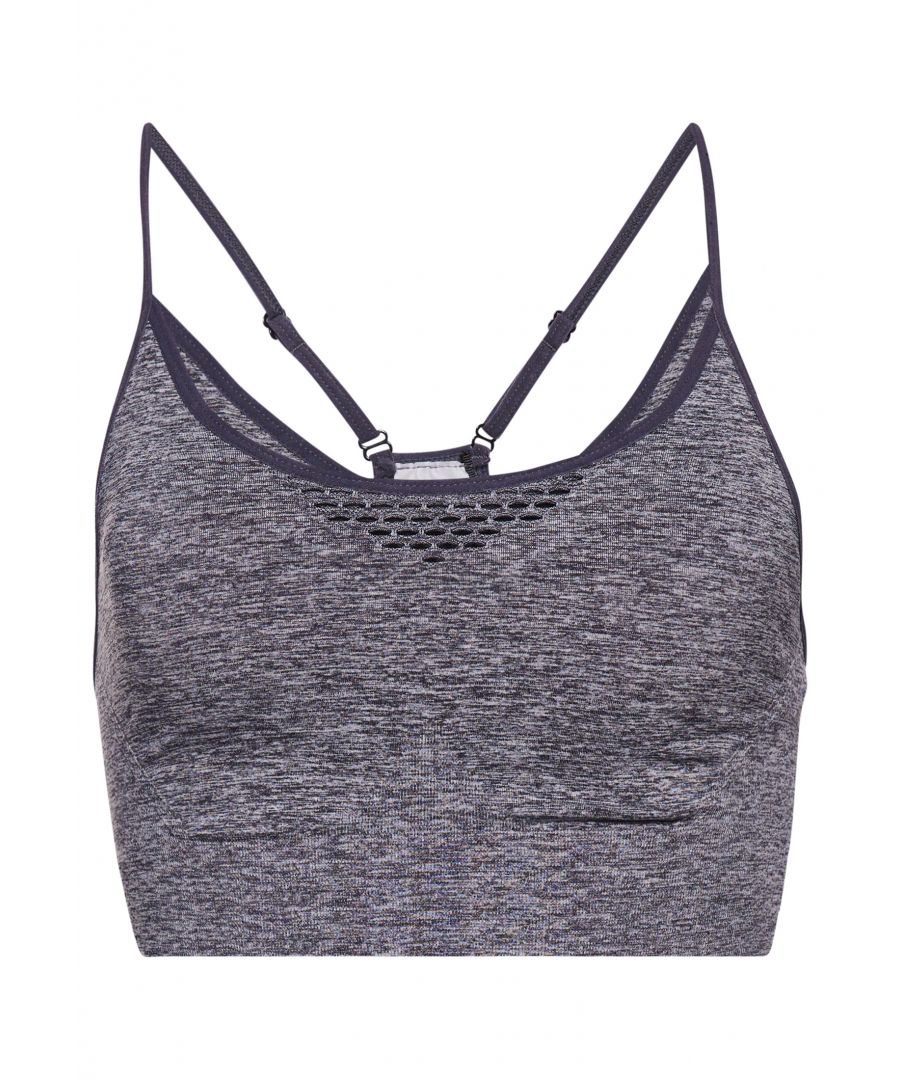 Superdry women's Training seamless contour sports bra. Update your sportswear this season with this sports bra featuring removable padded cups for extra support, sculpted panelling to help create a contour effect and mesh panelling on the centre front and back for ventilation during your workout. Complete with a ribbed elasticated waistband, two adjustable straps and a textured Superdry Sport logo on the back.Fitted: A body sculpting fit, tight to the body