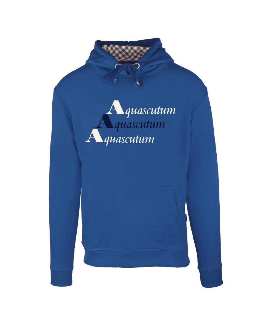 Image for Aquascutum Triple Logo Blue Hoodie