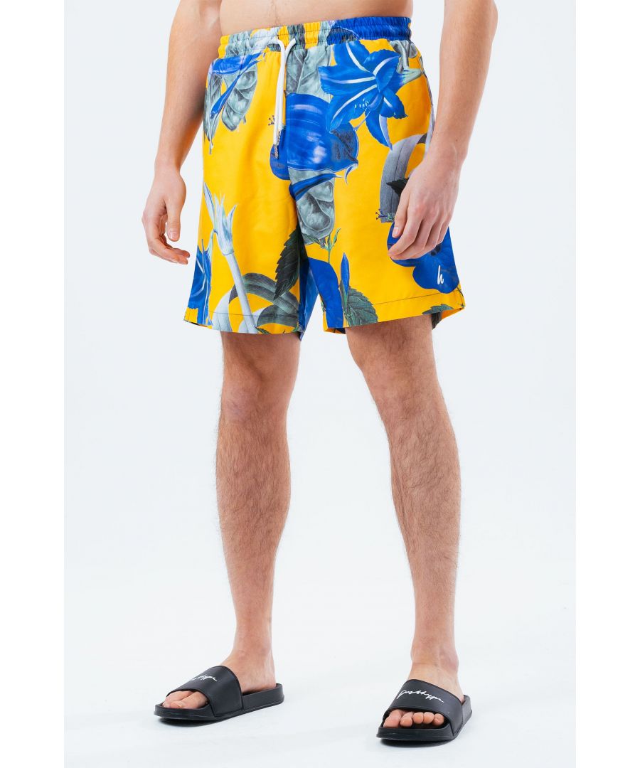 Hit the pool in these HYPE. Hawaii Sun Swim Shorts. Keepin' it classic in these regular-fit shorts made from quick-drying poly fabric. They feature a mesh inner and an elasticated waistband for a custom feel. Finished with the H embroidered logo. Machine washable.