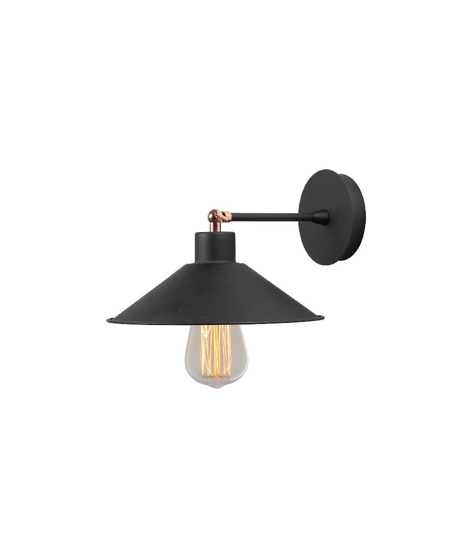 This wall lamp is the perfect solution to light your home or office in style. Thanks to its design it is ideal for living and sleeping areas. Mounting kit included, easy to clean, easy to assemble. Color: Black | Product Dimensions: W24xD25xH20 cm | Material: Metal | Power: 1 x E27, Max 100W | Product Weight: 0,48 Kg | Bulb: Not Included | Packaging Weight: 0,88 Kg | Number of Boxes: 1 | Packaging Dimensions: W26xD26xH25 cm.