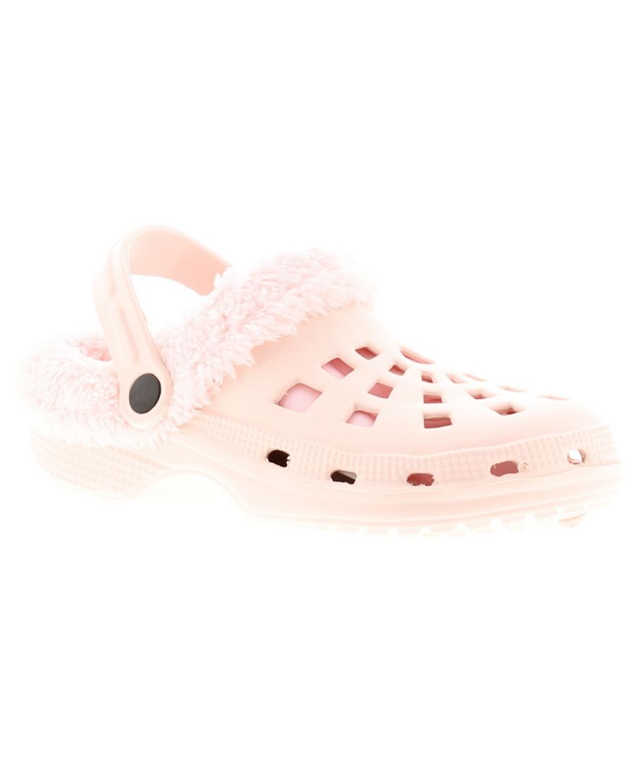 Image for Girls Fur Lined Fashion Clog Dual Purpose Back Strap, Chop Out Upper On An Eva Moulded Outsole