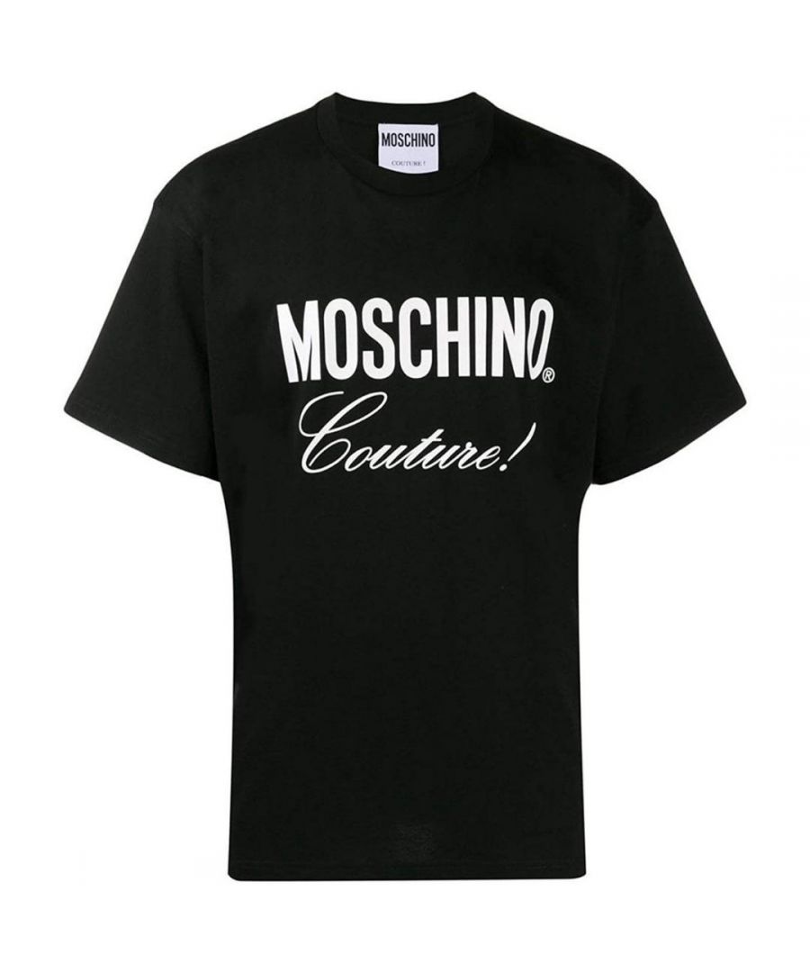Moschino A0710 5240 1555 T-Shirt. Oversize Fit. 100% Cotton. Branded Logo Print On Front. Short Sleeves. Round Crew Neck