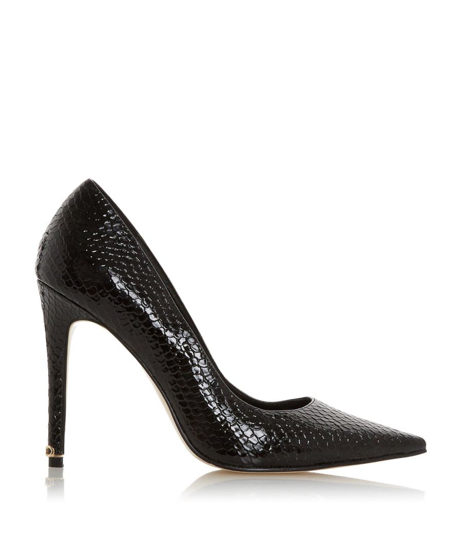 Every woman needs a pair of timeless, elegant court shoes in her wardrobe. Resting on a high stiletto heel this elegant style features a pointed toe and has been designed to flatter the foot.
