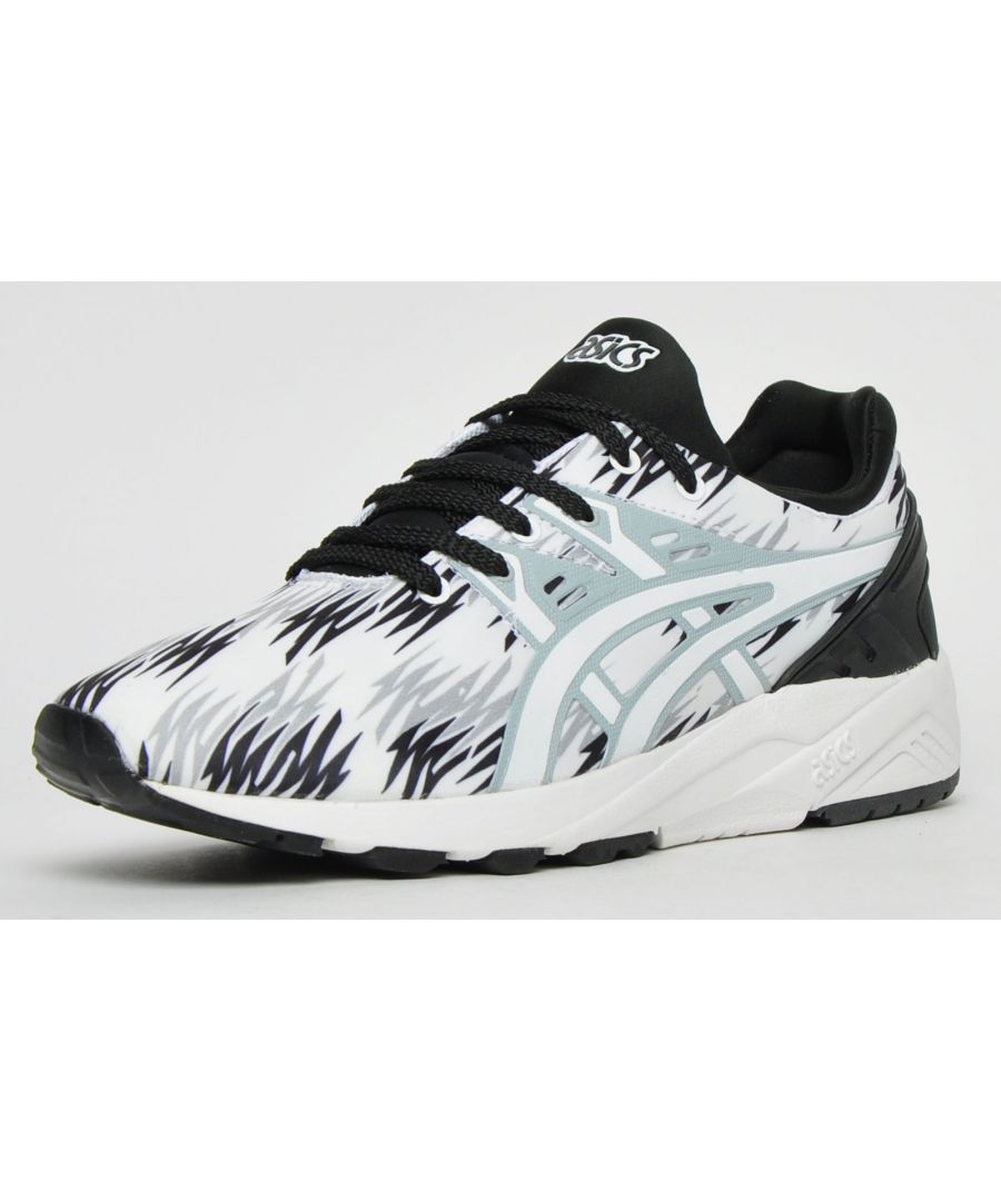 ASICS (F) Gel Kayano H6C3N-9001 Trainers White Grey \n\nDesigned and expertly crafted with state-of-the-art Asics technology, including a lightweight textile upper which delivers exceptional comfort and a secure fit lace up construction.\n\nThese Asics Gel Kayano Evo trainers are the perfect choice for all wear, with an EVA / Gel cushioned midsole improving shock absorption and comfort.\n\nFeatures:\n\nOuter Material: Fabric\n\nInner Material: Textile\n\nSole: Gum Rubber\n\nClosure: Lace-Up\n\nHeel Type: Flat