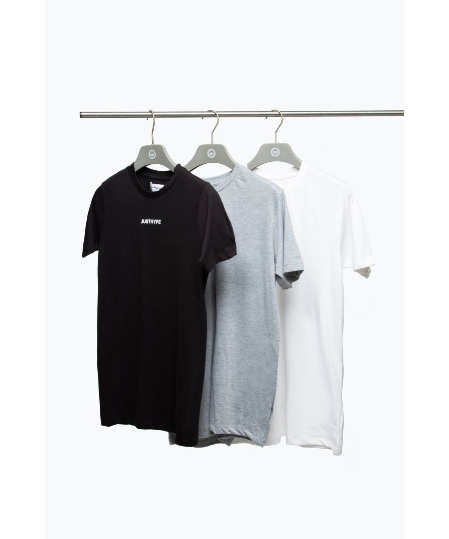 Your one stop shop for your work from home wardrobe. Let us introduce you to the HYPE. menswear multi 5-pack t-shirts, featuring a white, black, grey, navy and burgundy, that's your core essentials taken care of. Each tee highlights a crew neck line, short sleeves and the just hype block logo in monochrome. Wear with joggers or shorts for a zoom meeting look, or wear with skinny fit jeans for a more casual look when you've gotta leave the house. Machine wash at 30 degrees to keep in new condition.