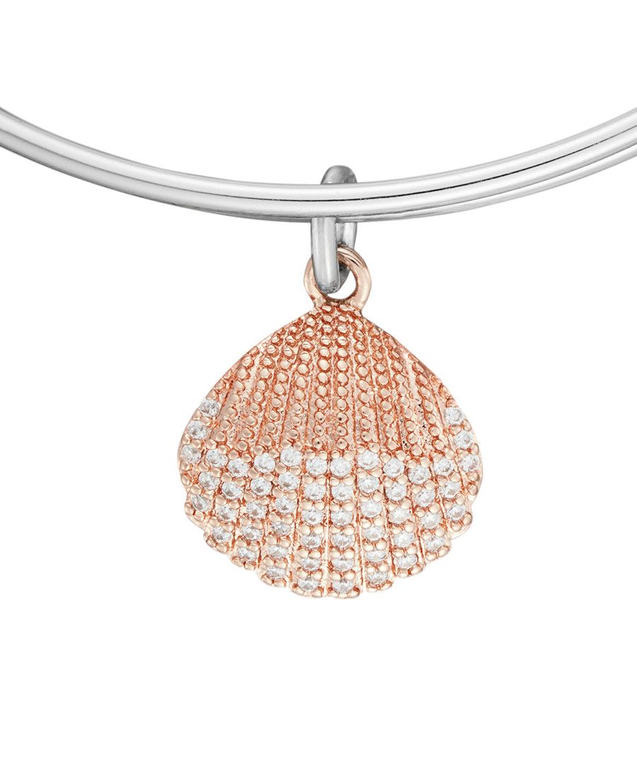 Image for Anne Jolie  Rose Gold Sea Shell Charm Expandable Bangle