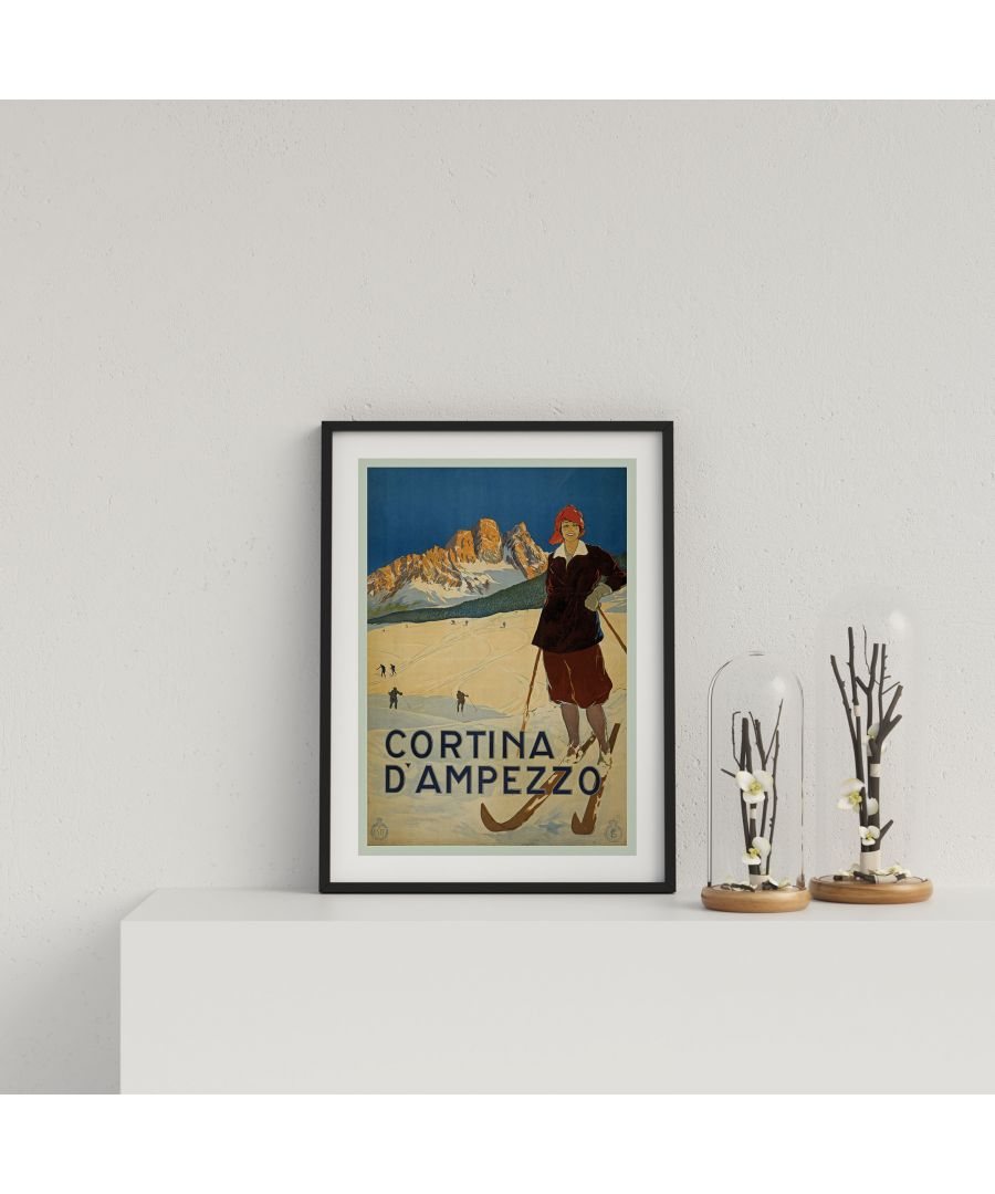 Image for Vintage Travel Poster Cortina D'Ampezza - Black frame