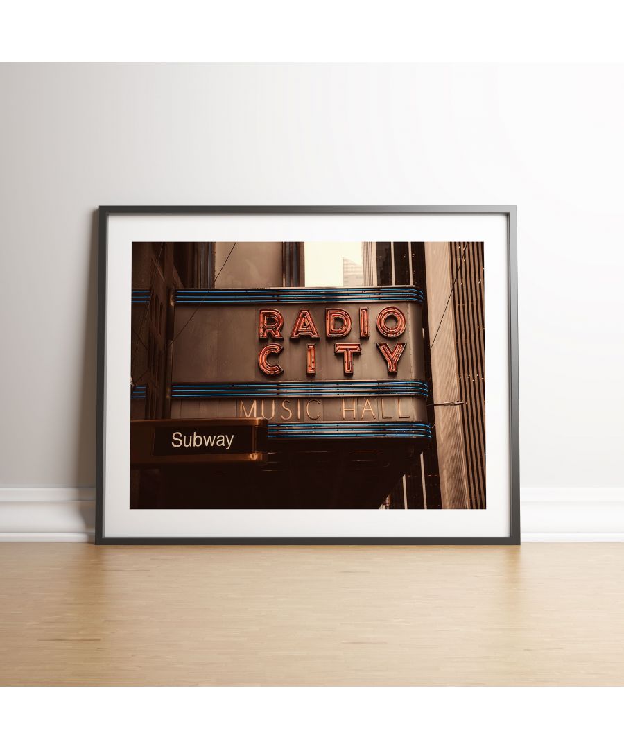 Image for Retro Radio City Neon Sign - Black frame