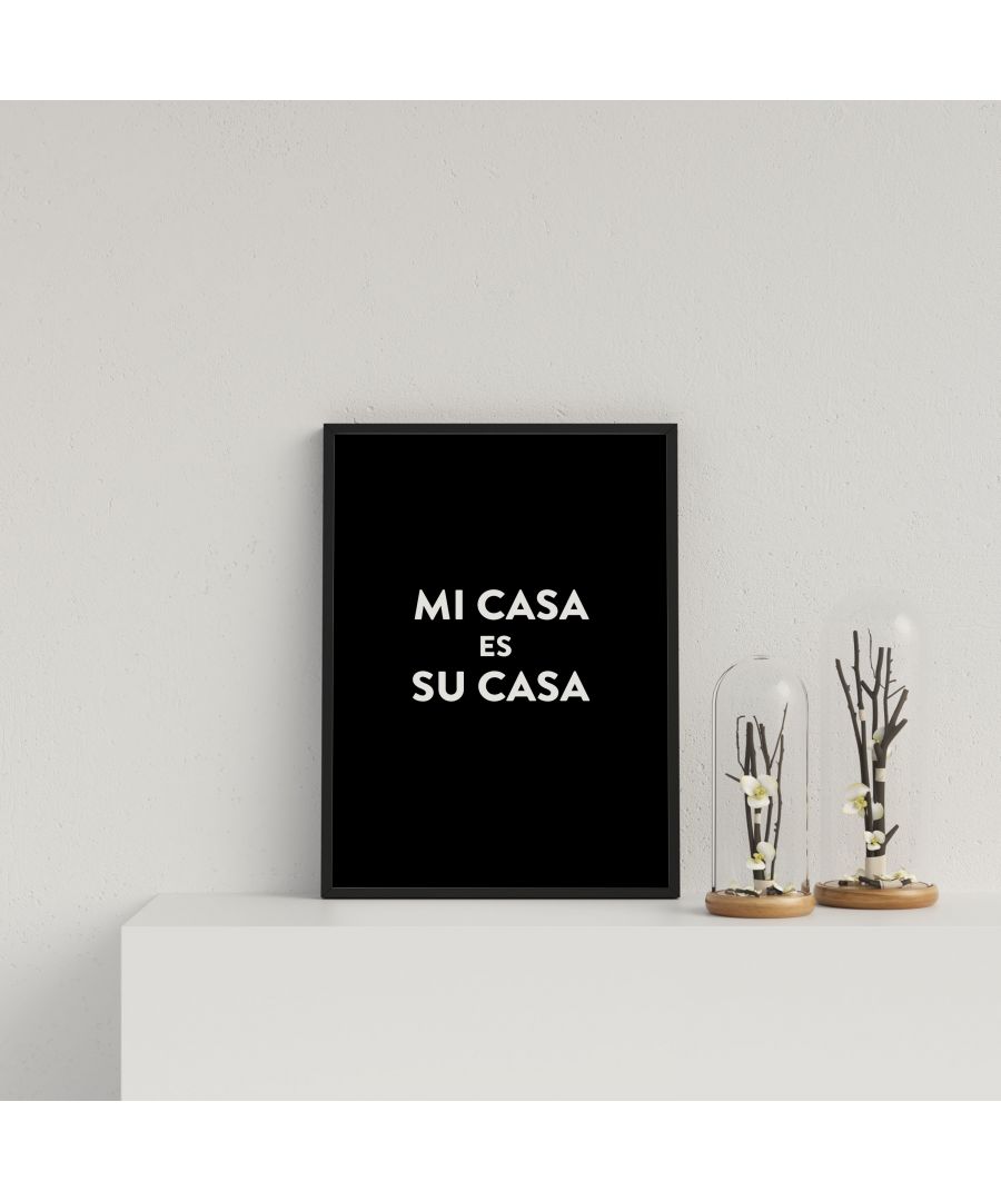 Image for Typography Mi Casa v2 W on Blk - Black frame